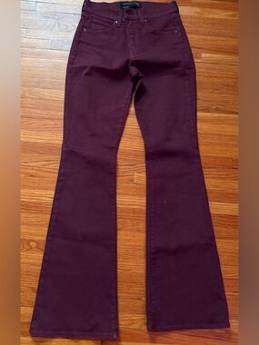 Veronica Beard Maroon Flare Jeans